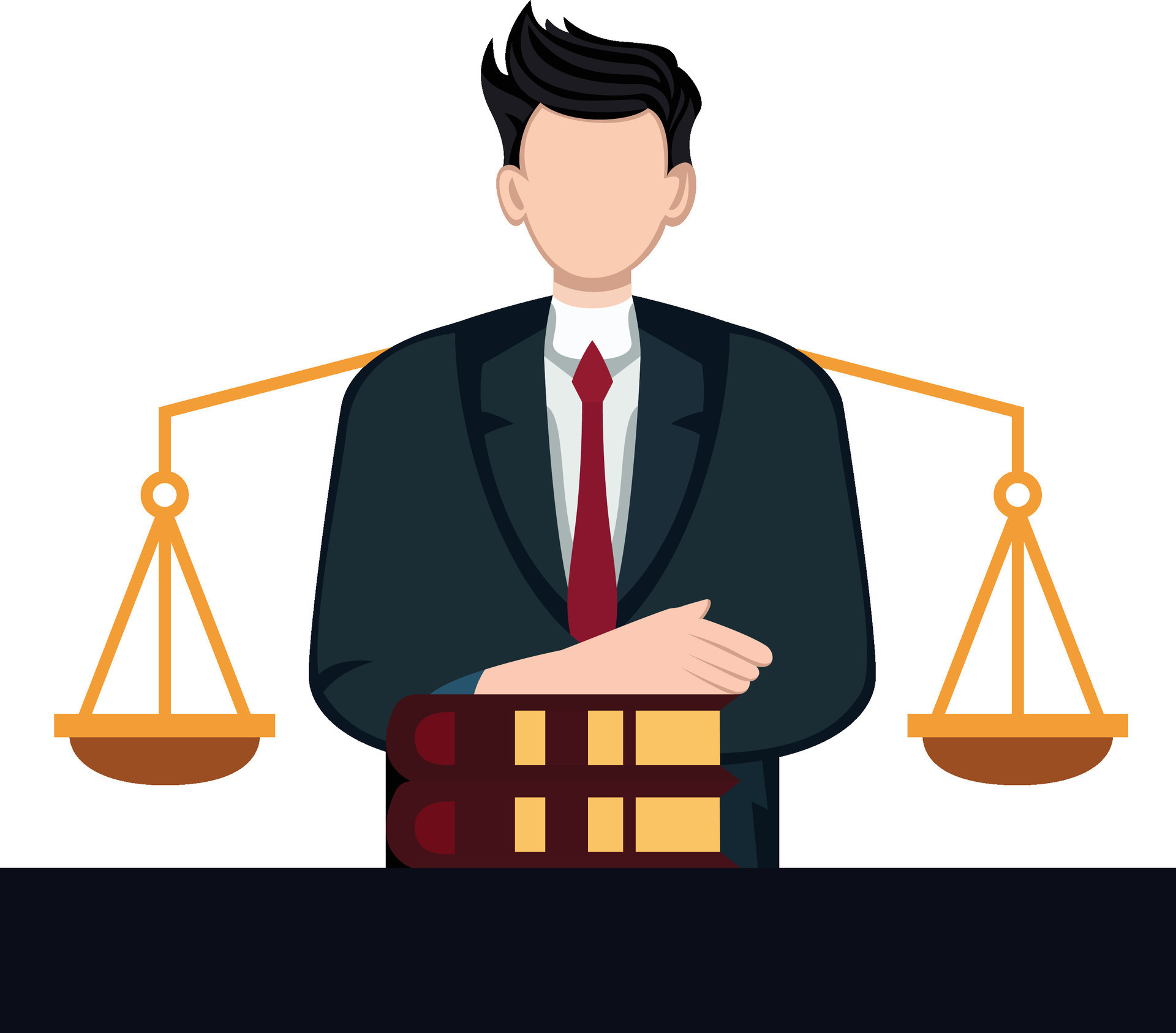 Dịch vụ thành lập Doanh Nghiệp 9 lawyer with stack of law books and balance scale flat style illustration attorney image vector